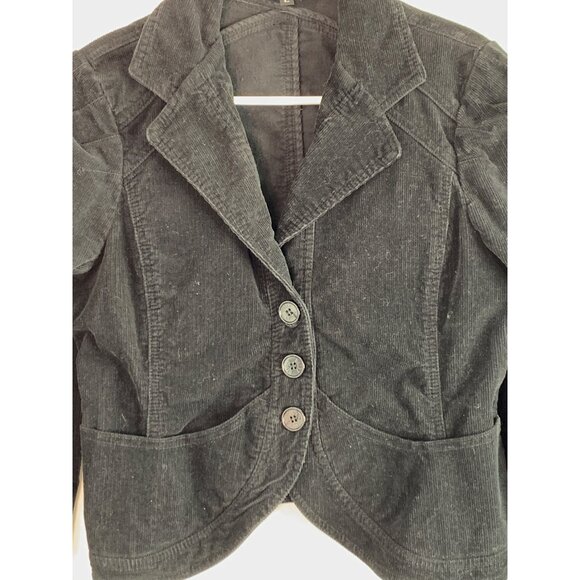 VTG 90s Women’s Billy Blues size L Jr black crop riding jacket blazer 6195 - Picture 3 of 10